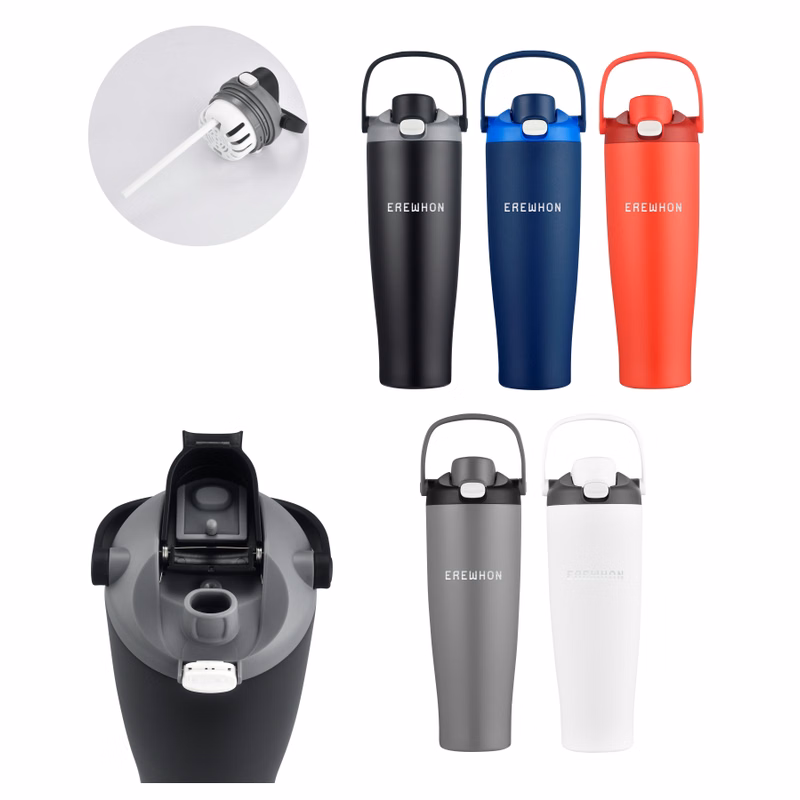 Union Printed - 40 oz Vacuum Bottle w/ Easy Carry Handle & Infuser Insert - Laser Engraved