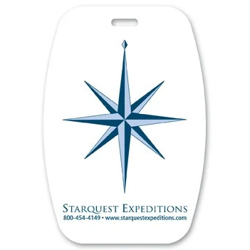 Screen Printed Poly Write-on Tag w/ Flexible Plastic Loop Strap - (3.125"x4.625") Rectangle 1