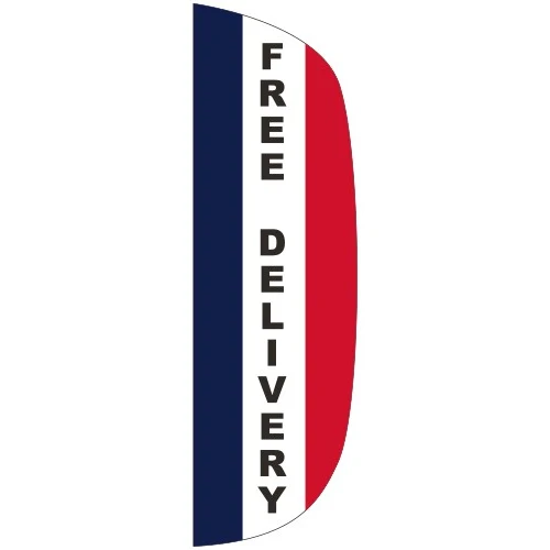 "FREE DELIVERY" 3' x 10' Message Flutter Flag 1