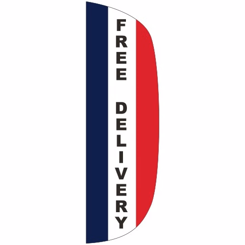 "FREE DELIVERY" 3' x 10' Message Flutter Flag
