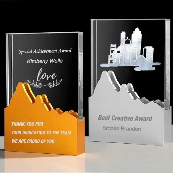 Crystal Metal Mountain Trophy Award 1