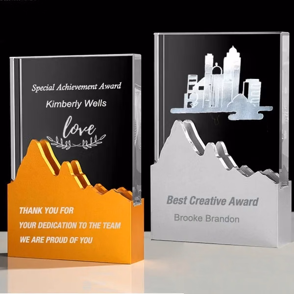 Crystal Metal Mountain Trophy Award