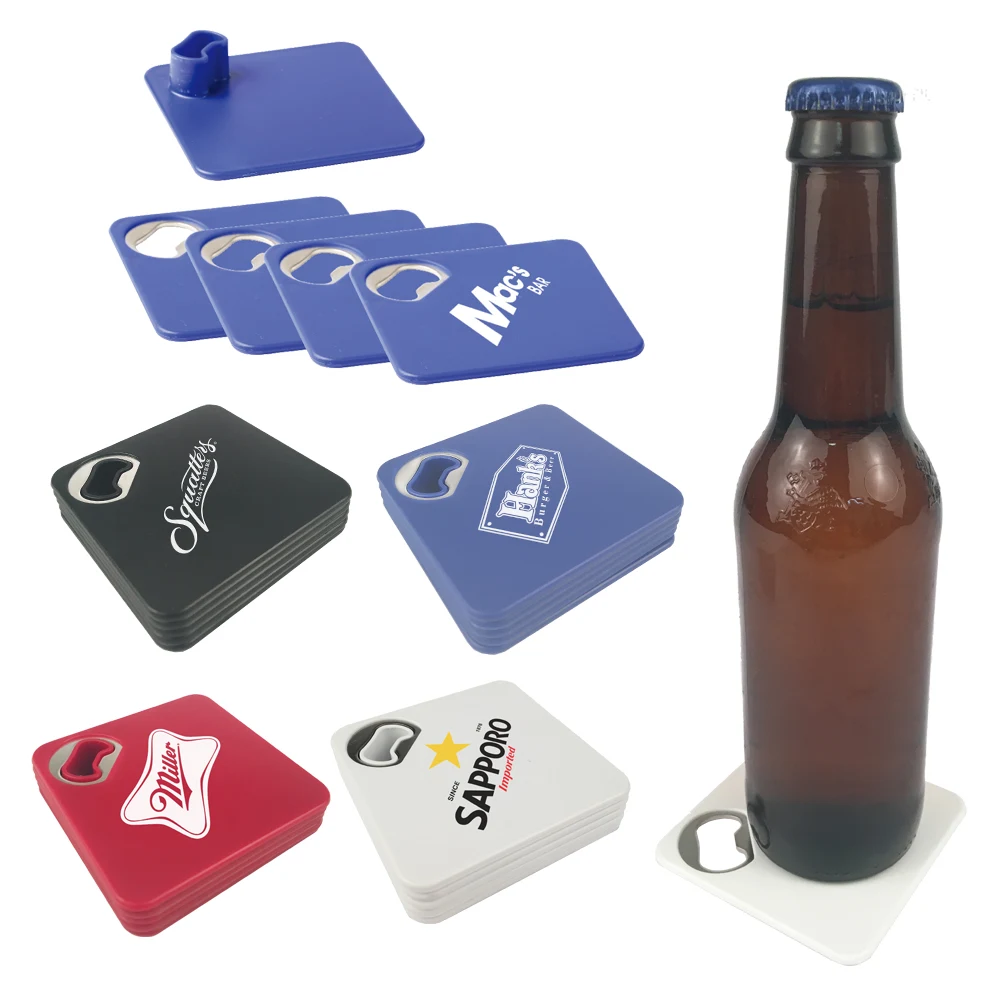 Plastic Bottle Opener 4pcs + Holder 1