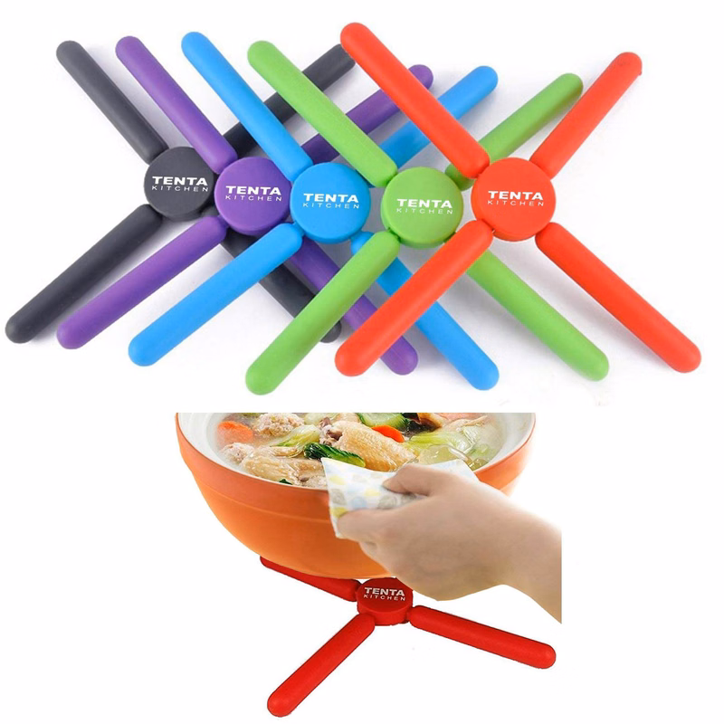 Kitchen Utility Foldable Collapsible Silicone Trivets