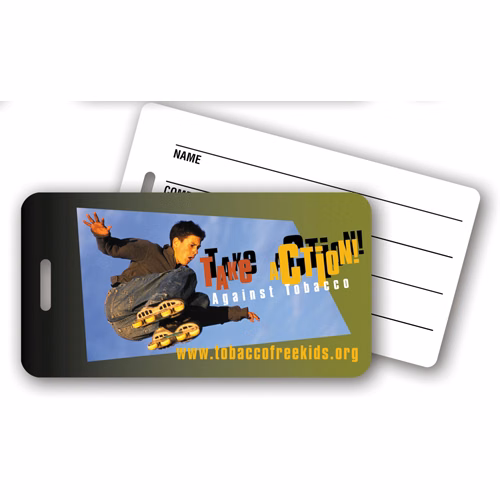 Full Color Write On Tag w/ Flexible Plastic Loop Strap (Rectangle 2.25"x4.25")