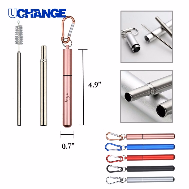 Collapsible Straw Set with Case