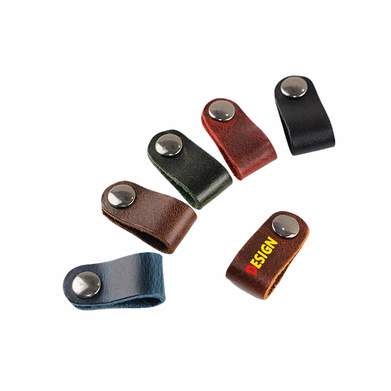 Leather Power Cord Tie PU Cable Organizer Earphone Wire Custom Strap