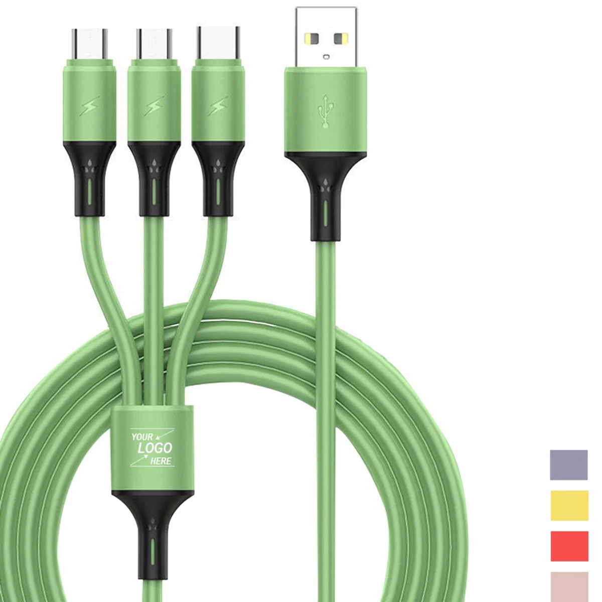 3-in-1 Silicone USB Charging and Data Cable 1