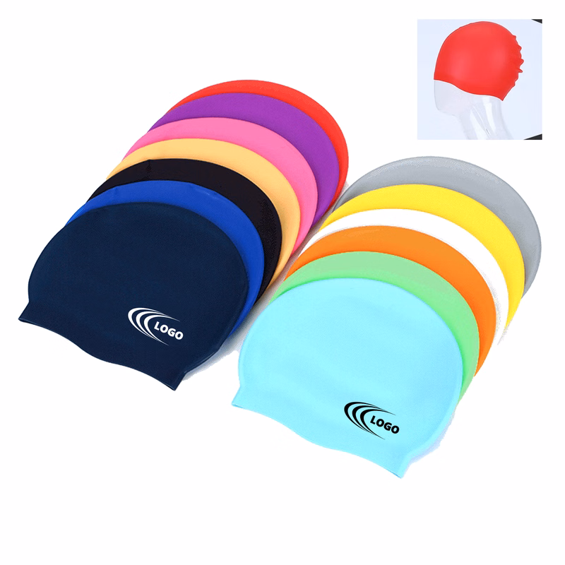MOQ100 Adult Silicone Swim Cap Solid Color