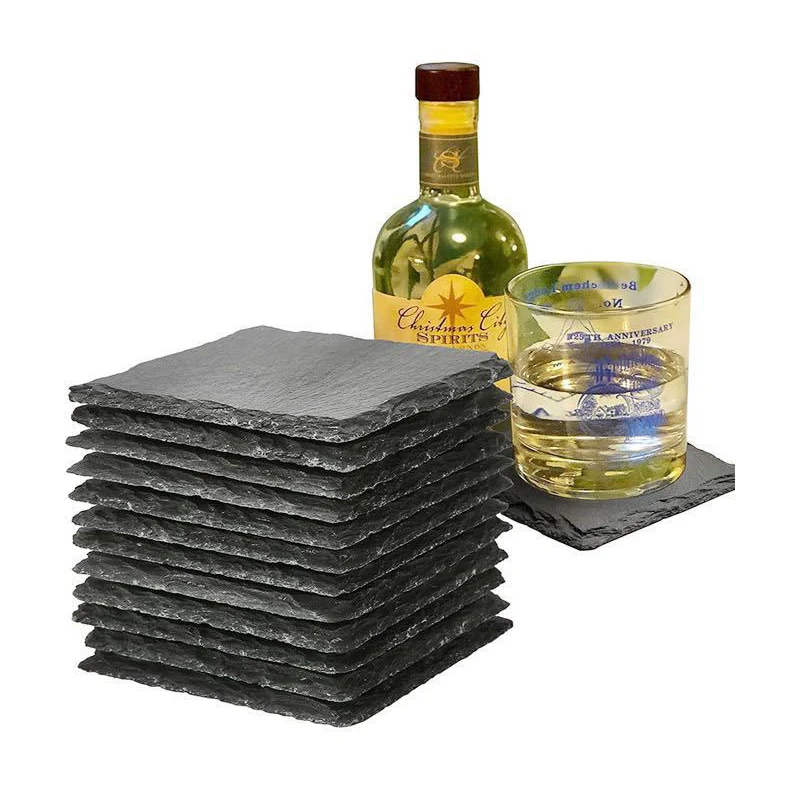 Square Slate Rock Stone Coasters 1