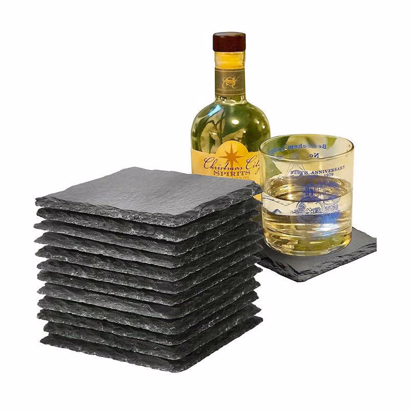 Square Slate Rock Stone Coasters