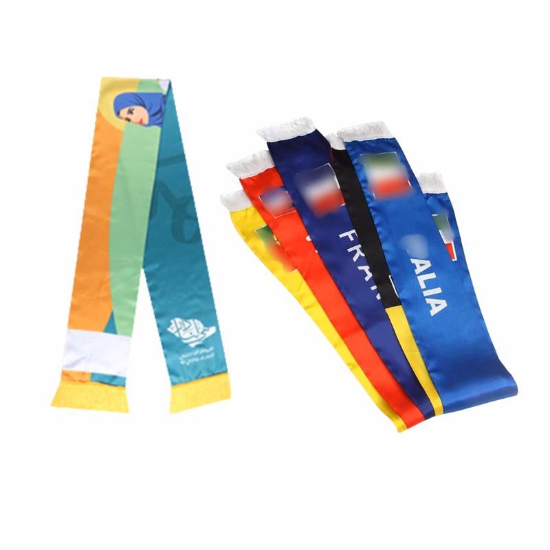 Double-Sided Football Fans Scarf With Fringe