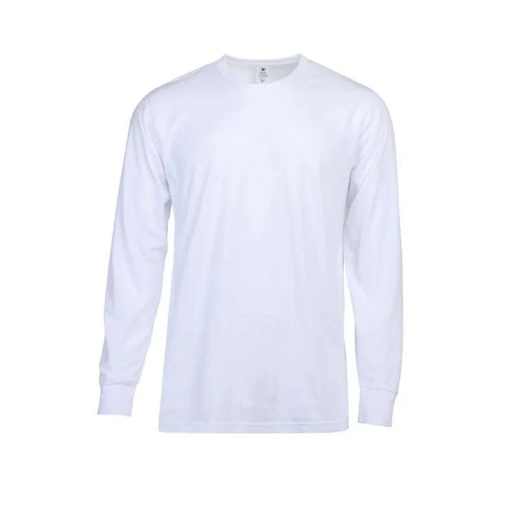 Men's Long Sleeve Crew Neck T-Shirts White Small 1