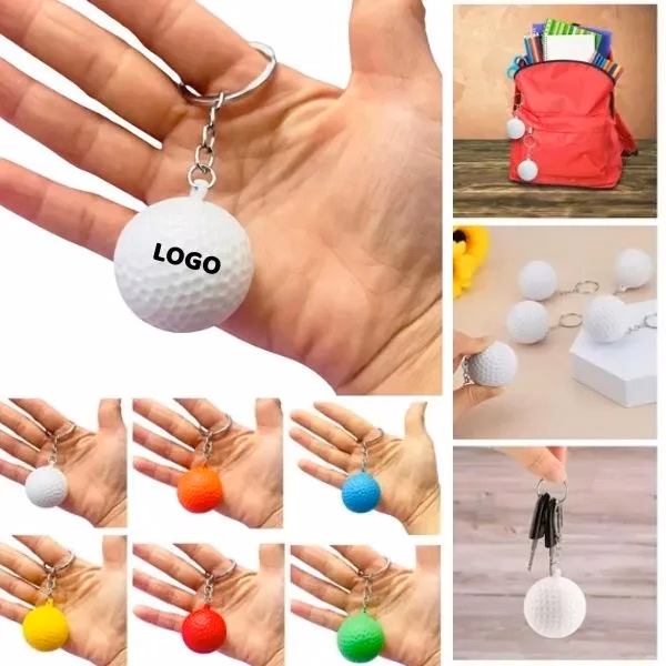 Colorful Golf Ball Keychain - Unique Sports Accessory