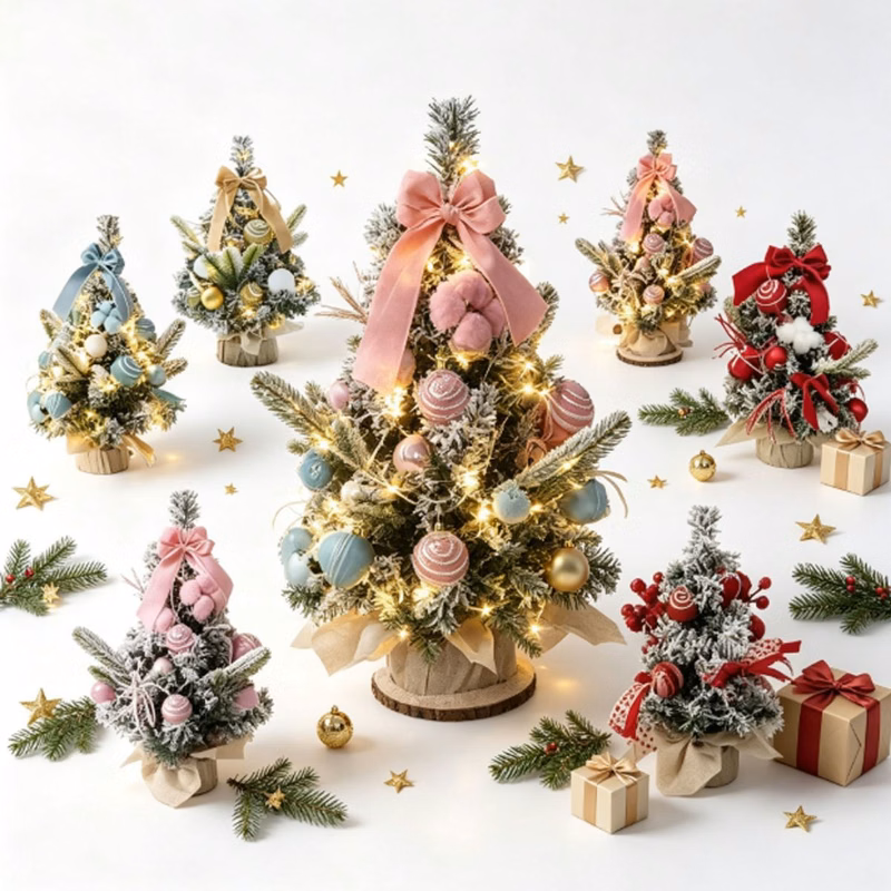 Flocked Pink Cedar Christmas Tree