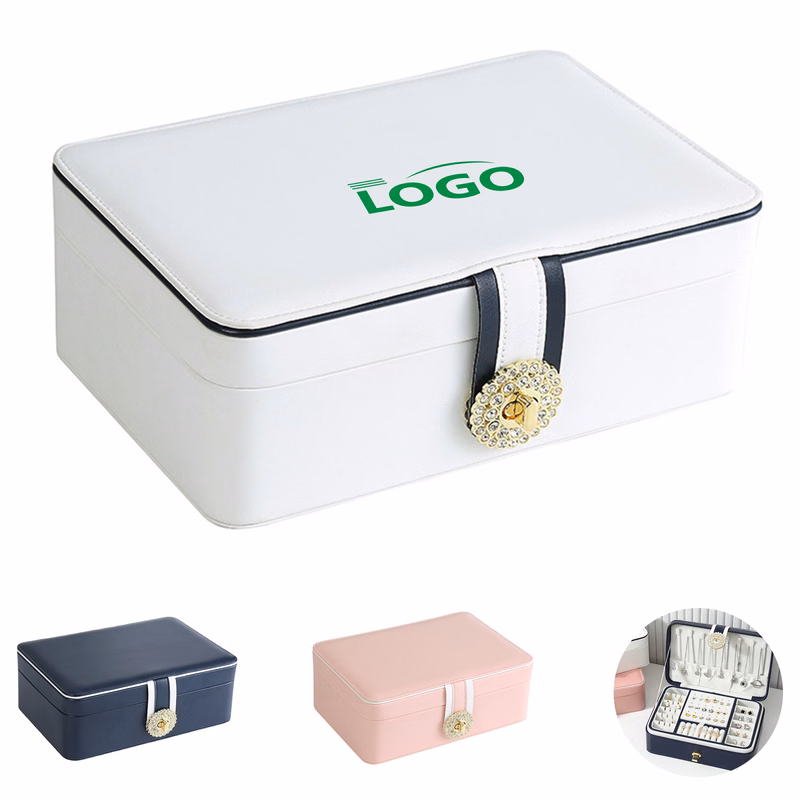 Large-Capacity Double-Layer PU Jewelry Storage Box