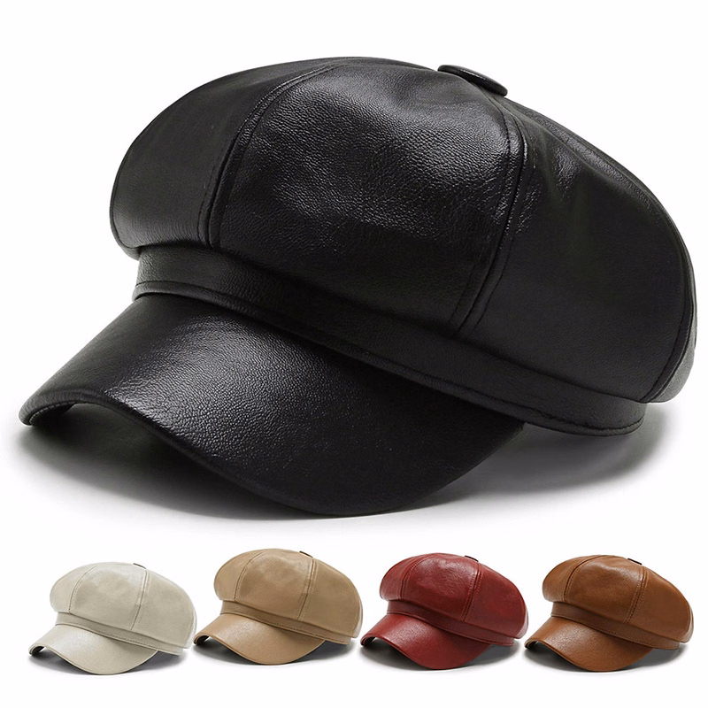 Trendy Leather Beret Hat for Fashionable Style Lovers