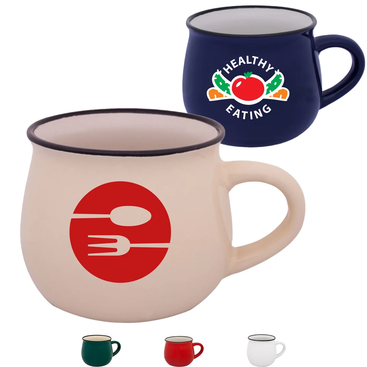 Classic Pottery Ceramic Coffee Mug 12 oz. Glossy Coffee Mugs 1