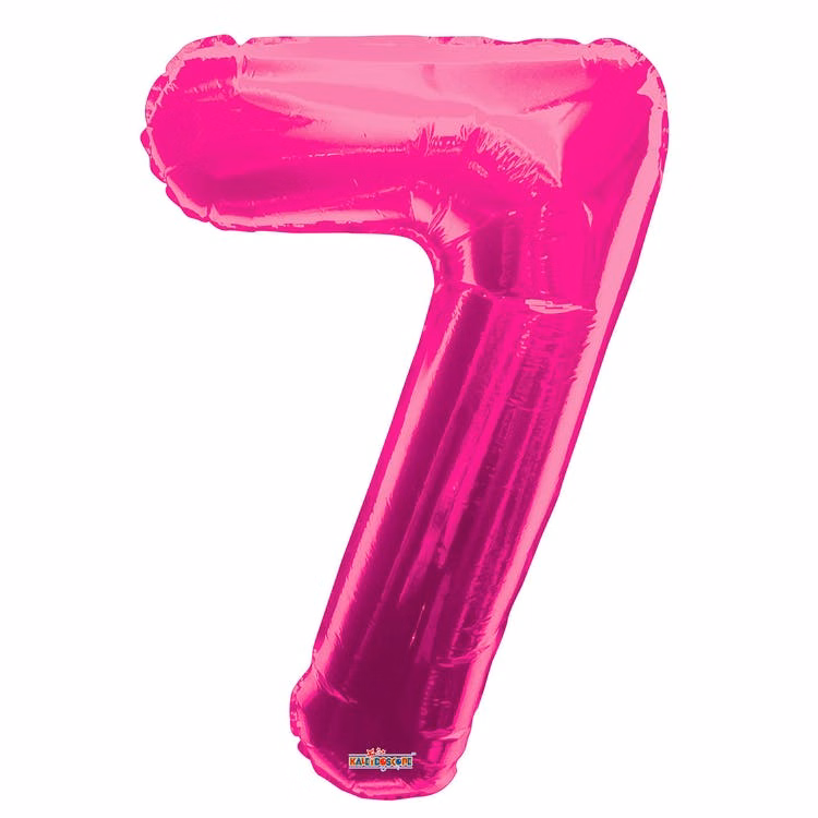 Mylar Number 7 Balloons - Pink 34"