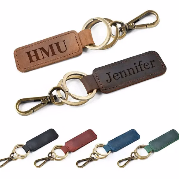 Leather Keychain with Clip