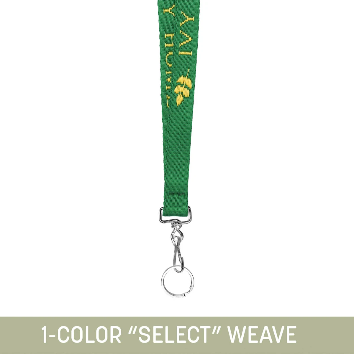 1/2" Woven Lanyard w/ Swivel Snap & Split Ring - "Select" Weave 1