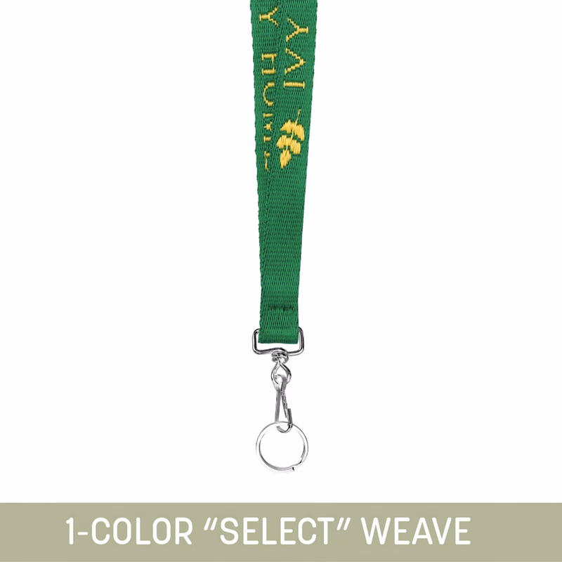 1/2" Woven Lanyard w/ Swivel Snap & Split Ring - "Select" Weave