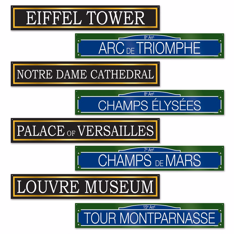 French Street Sign Cutouts