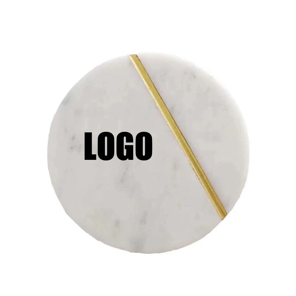 Custom Marble Coaster with gold thread 1