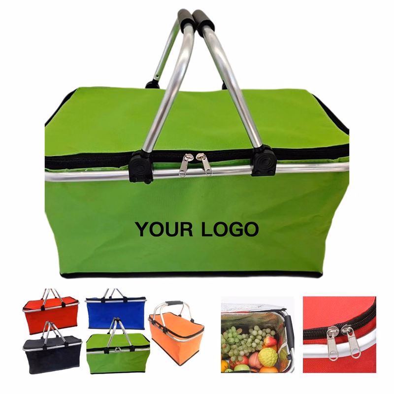 Foldable Picnic Basket with Insulated Lining