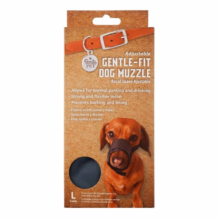 Pet Adjustable Dog Muzzle Black Large
