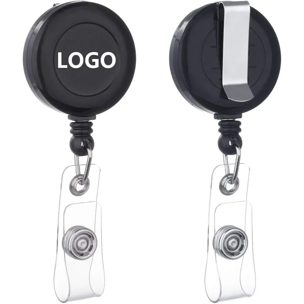Badge Reel, Retractable Badge Holder with Belt Clip 1