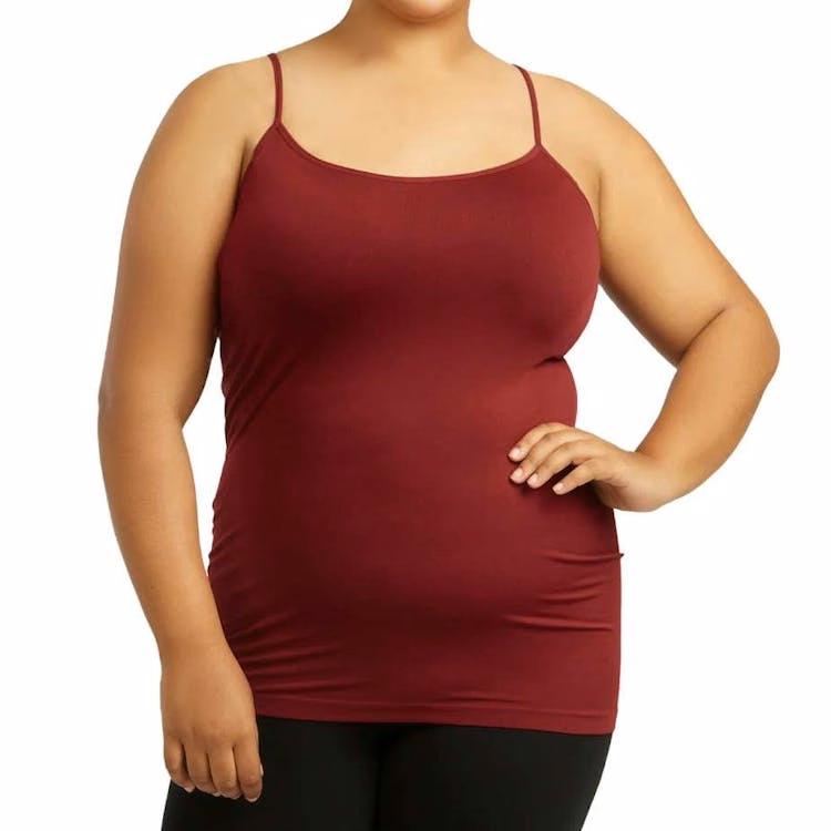 Women's Plus Size Camisoles - Burgundy Poly One Size Fits Most
