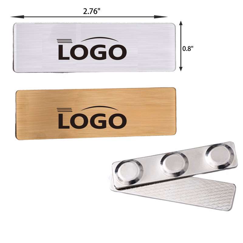 MOQ 20 PCS Customizable Stainless Steel Magnetic Name Tag