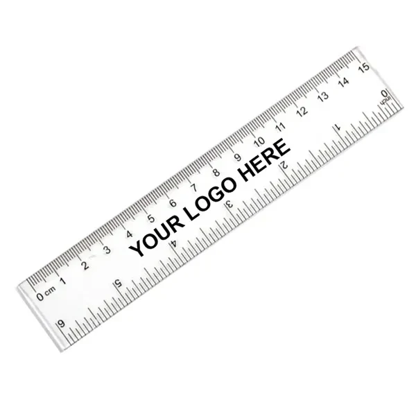 Custom Plastic Translucent Dual-Scale Ruler with Inch & Metric — Desk Measurement Tool 1