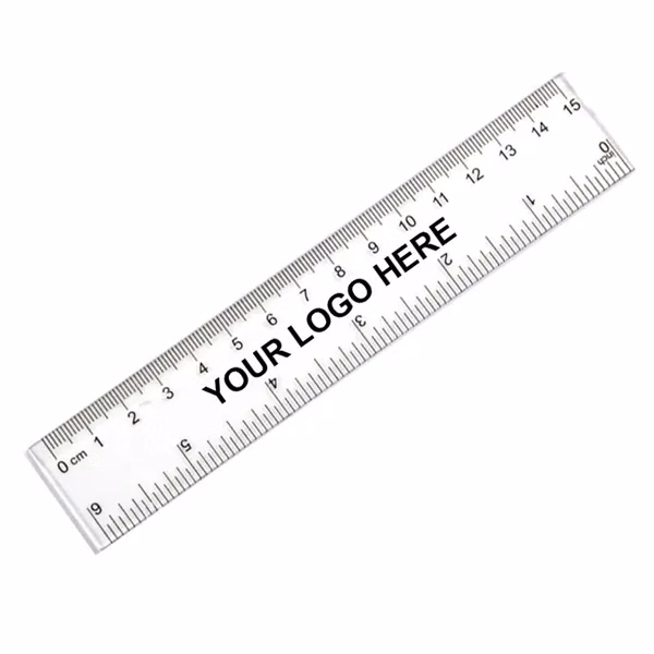 Custom Plastic Translucent Dual-Scale Ruler with Inch & Metric — Desk Measurement Tool