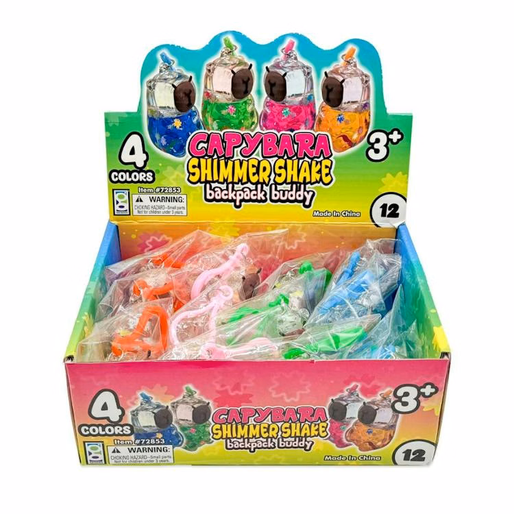 Capybara Shimmer Shake Backpack Buddy Keychain Assorted - 2'