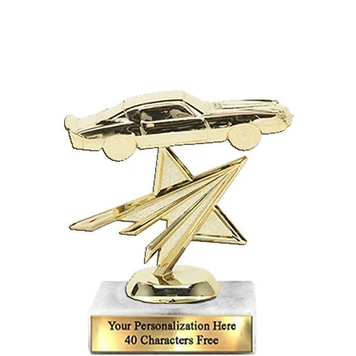 Trophy: 7", 2x3 white marble base, Camaro Gold Uni 1