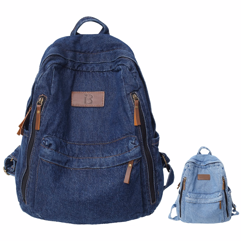 Large Capacity Lightweight Denim Backpack