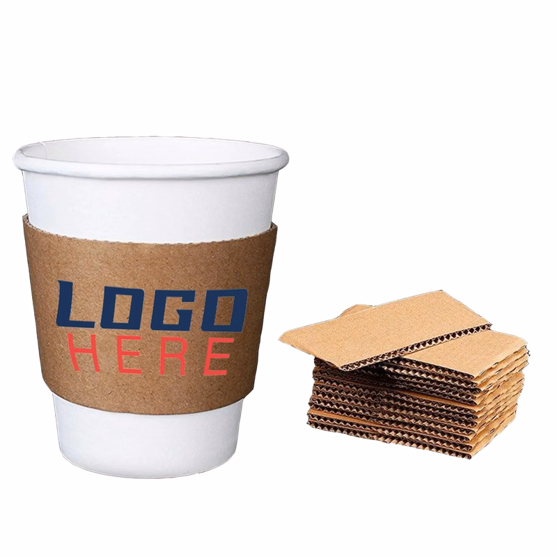Corrugated Kraft Paper Coffee Cup Sleeves MOQ100pcs