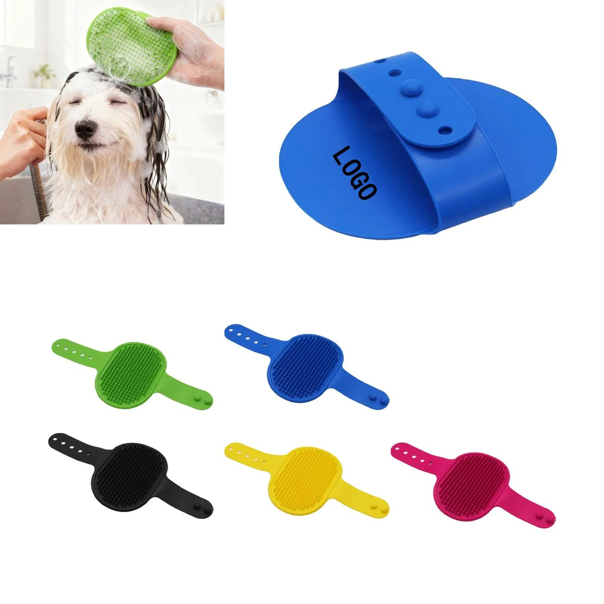 Soft Silicone Pet Grooming Massage Brush 1