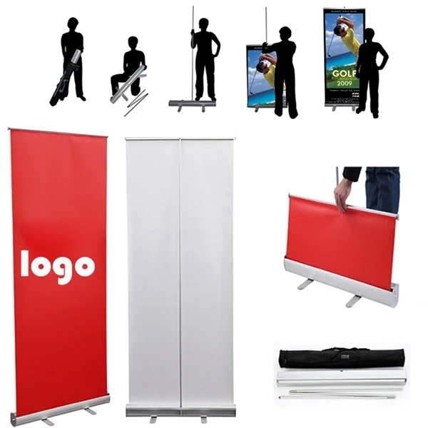 Retractable Roll-Up Adjustable Banner Stand 1