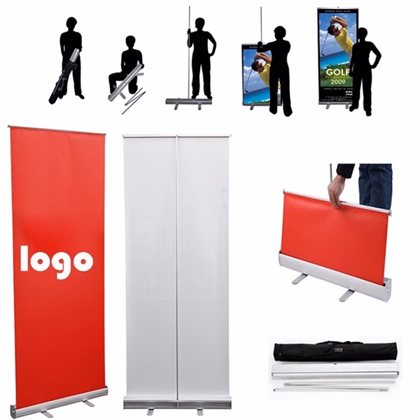 Retractable Roll-Up Adjustable Banner Stand