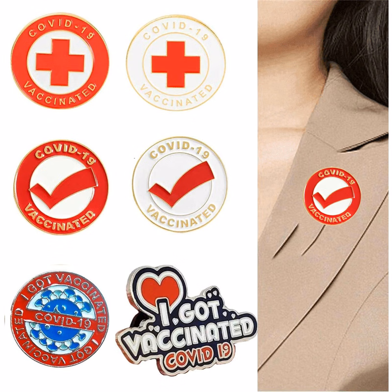 Vaccinated Enamel Lapel Pin