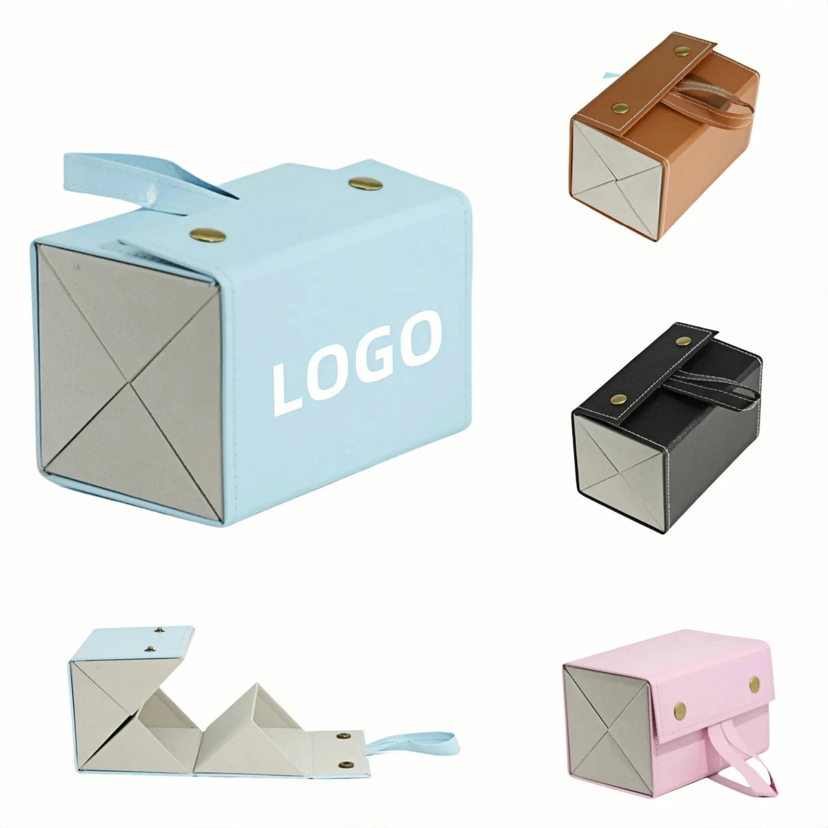 Multi Compartment Leather Eyeglass Case 1