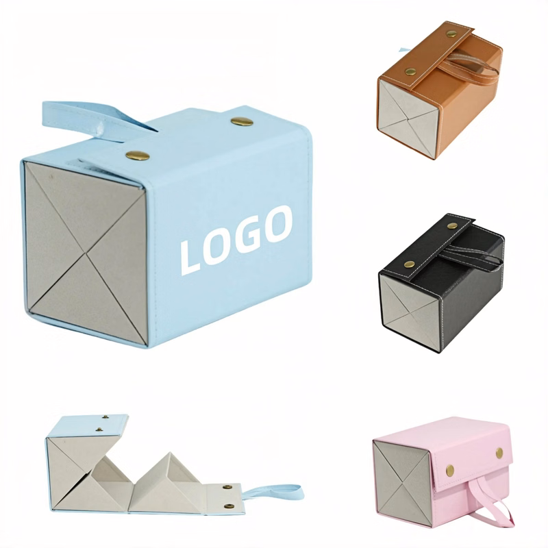 Multi Compartment Leather Eyeglass Case