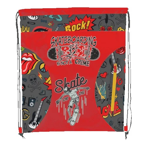 Full Sublimation Multi-Panel Polyester Drawstring Bag With Semi-Circle Design, Zip Pocket 1