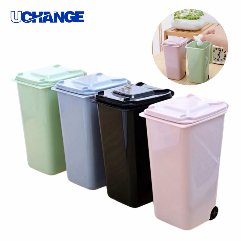 Plastic Mini Desktop Trash Bin Can