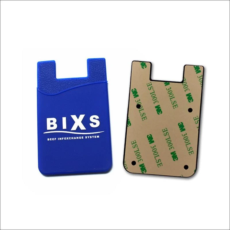 Custom Logo Printing Adhesive Sticker Silicone Wallet For Phone with Card Holder Pocket 1
