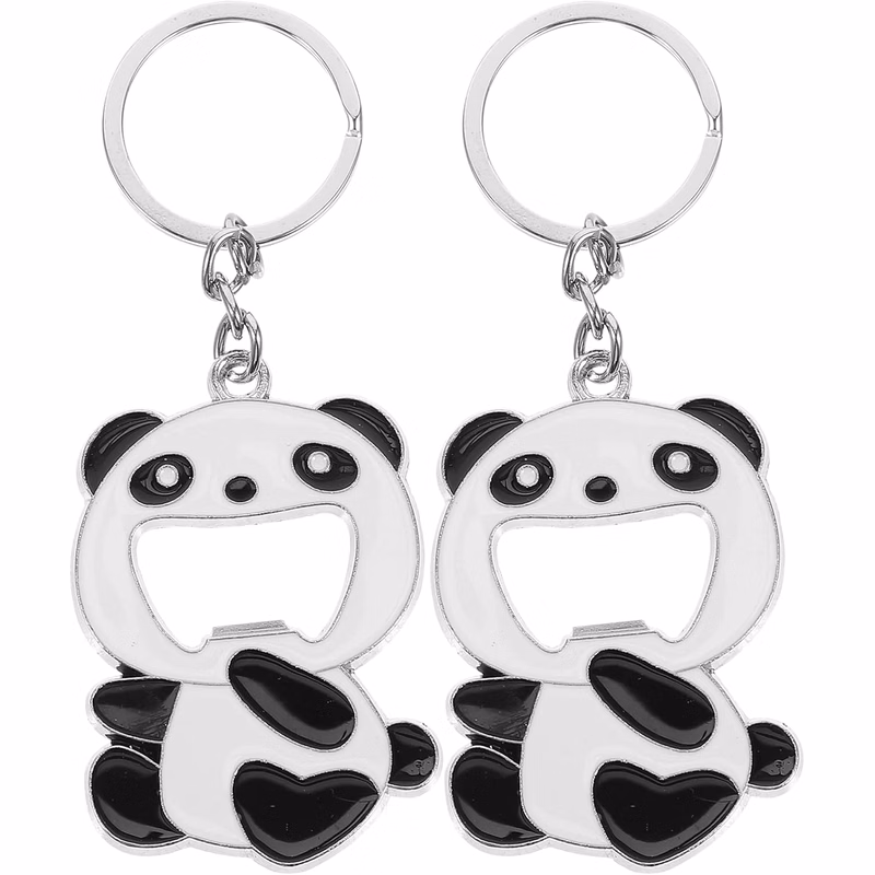 Panda Shaped Bottle Opener Keychain