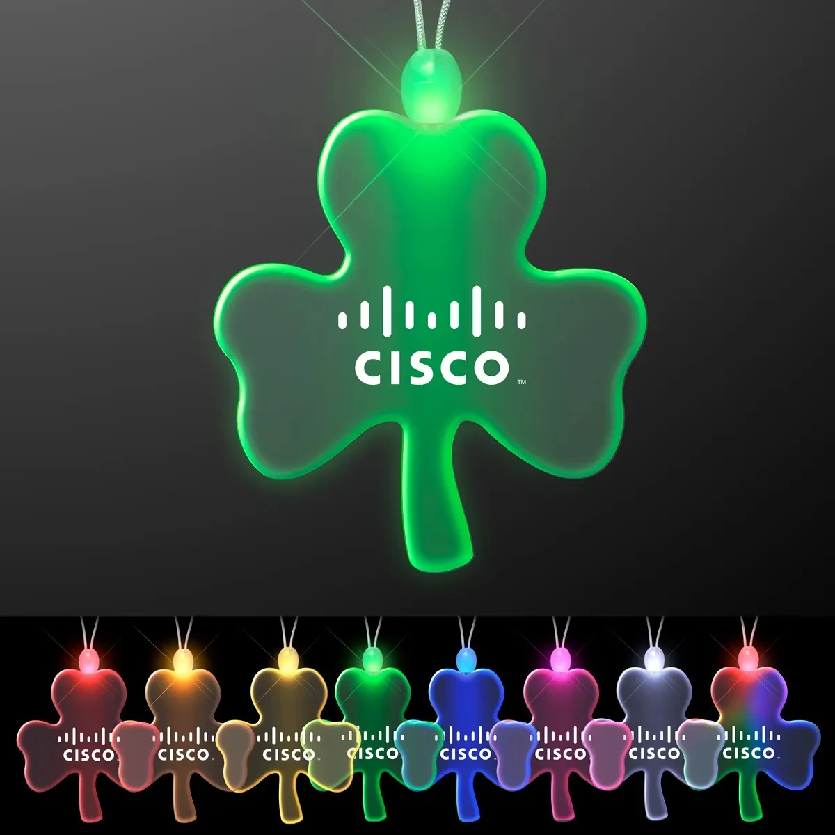 Acrylic Big Shamrock Shape Necklace with LED 1